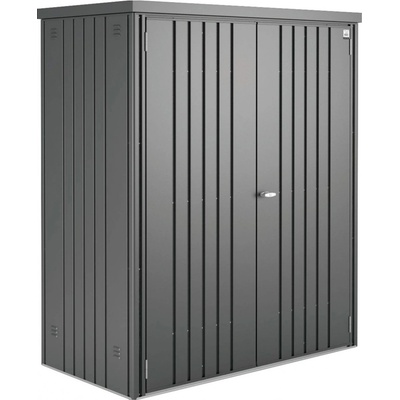 Biohort Zahradní skříň na nářadí 150 plechová 155 x 83 x 182,5 cm tmavě šedá metalická 31010 – Zbozi.Blesk.cz
