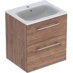 Geberit Комплект стенен шкаф и мивка Geberit Selnova, орех, 2 чекмеджета, 60 см (501.238.00.1)