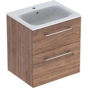 Geberit Комплект стенен шкаф и мивка Geberit Selnova, орех, 2 чекмеджета, 60 см (501.238.00.1)