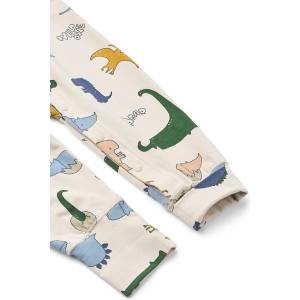 Liewood бебешки гащеризон за деца от памук с еластан Birk Grow Printed Pyjamas Jumpsuit (LW20983.9BY2)