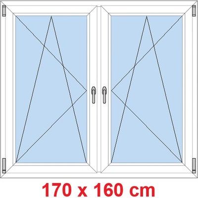 Soft Dvoukřídlé plastové okno 170x160 cm OS+OS se sloupkem Bílá