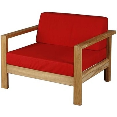 Barlow Tyrie Teakové nízké křeslo Linear, 97x89x74 cm, rám teak, venkovní látka Sunbrella Standard