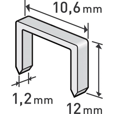 EXTOL PREMIUM 8852204 spony, balení 1000ks, 12mm, 10,6x0,52x1,2mm