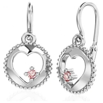 Couple srdíčkové dětské Orin bílé zlato s barevnými zirkony 6680682-0-0-78