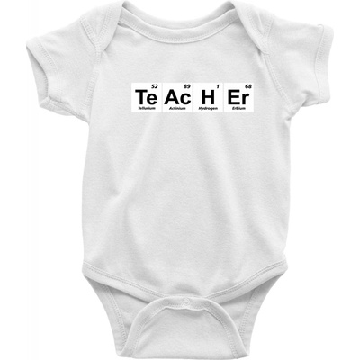 Periodická tabulka Teacher Dojčenské body krátký rukáv biela