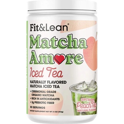 Fit & Lean Matcha Amore Iced Tea broskvový ledový čaj 140 g