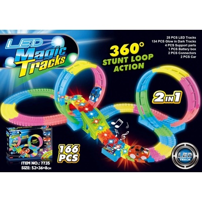 mamido Magic Tracks svítící autodráha 166 dílů