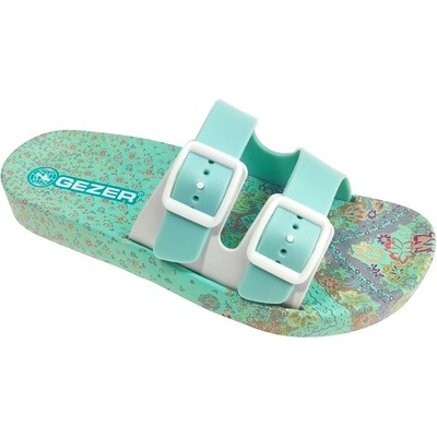 Gezer dámske šlapky -flower tyrkys