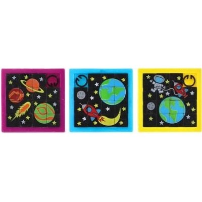 Presúvačka hlavolam vesmír plast 7x7cm 3 farby v sáčku