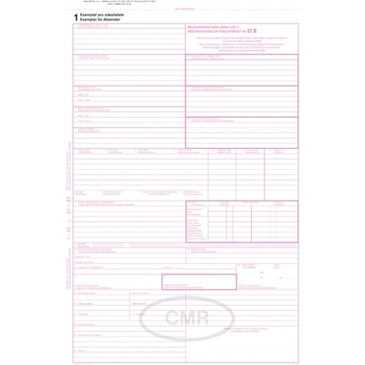 Optys 1197 CMR - Mezinárodní nákladní list A4 samopropisovací 5 listů