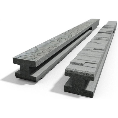 Betonový sloupek na plot 100 cm průběžný oboustranně vzorovaný - šedý