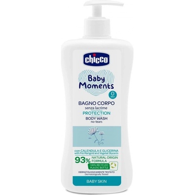 CHICCO Šampón na telo s dávkovačom Baby Moments Protection 93 % prírodných zložiek 500 ml