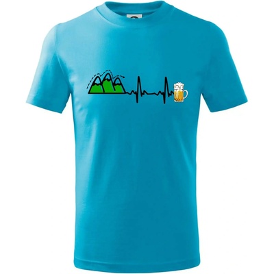 EKG z hôr na pivo tričko detské svetlý tyrkys