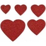 TITANUM Foam stickers glitter hearts mix 25pcs