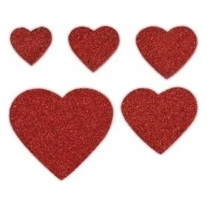 TITANUM Foam stickers glitter hearts mix 25pcs