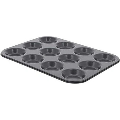 de Buyer Pečení 4711.12 forma na tartaletky 12 ks železo nepřilnavý povrch 34x26x1,9 cm průměr 7 cm