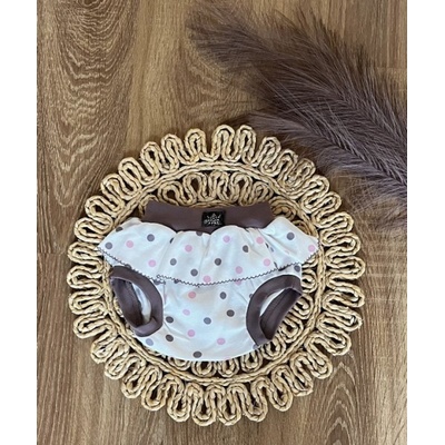 Mamatti bavlněné kraťásky bloomers Puntík smetanové s potiskem