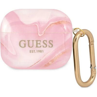 Guess Калъф Guess GUA3UNMP Marble Collection, за Apple AirPods 3, розов (GUE001679-0)