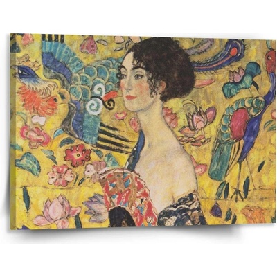 Sablio Obraz Dáma s vějířem - Gustav Klimt - 150x110 cm