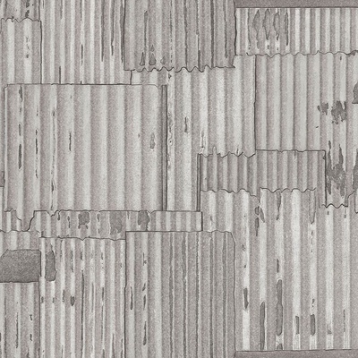 Origin 347615 Sivostrieborná vliesová tapeta design vlnitý plech Matières Metal rozmery 0,53 x 10,05 m