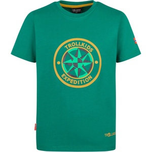 TROLLKIDS Детска тениска Trollkids Kid's Windrose T T-shirt - Jungle Green / Mustard - размер 110 (EU) (704-1810-1213)