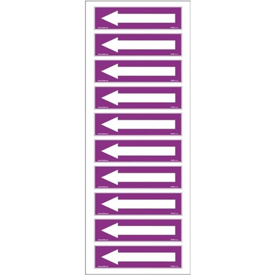 DUKO POTRUBÍ PRO KYSELINY A ZÁSADY symbol vlevo Formát: arch 10 ks - 26 x 100 mm