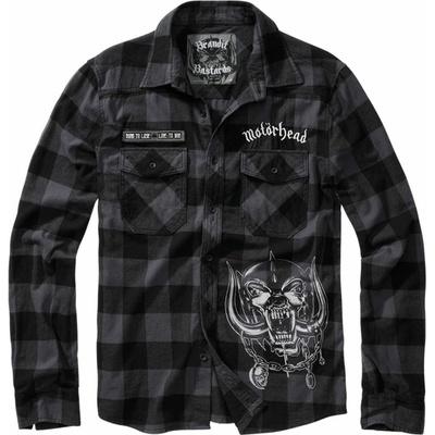 BRANDIT мъжка риза BRANDIT - Motörhead - Checkshirt - 61005-черен/сив Gingham-2