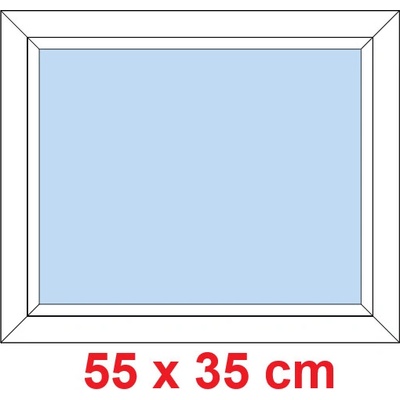 Soft Plastové okno 55x35 cm, FIX neotevíravé, Bílá levé