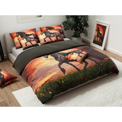 Textilomanie 3D obliečky z mikrovlákna KÔŇ hnedé 140x200 70x90