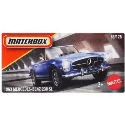 Mattel Matchbox: Малка количка в картонена кутия 1963 Mercedes-Benz 230 SL (JHR45)