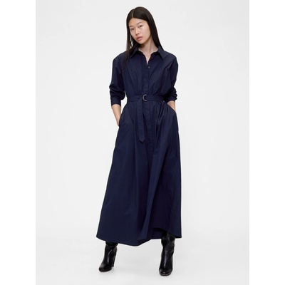 GAP popelínové maxi šaty GapStudio by Zac Posen tmavomodrá