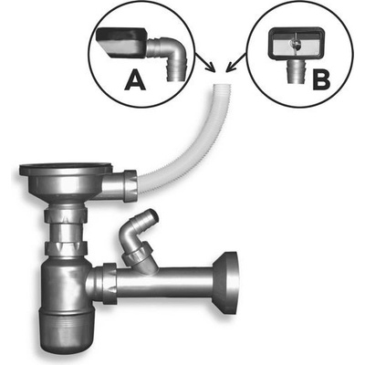 Novaservis Sifónová sifónová drezová sifónová nádrž, 89 mm, plast NSP89