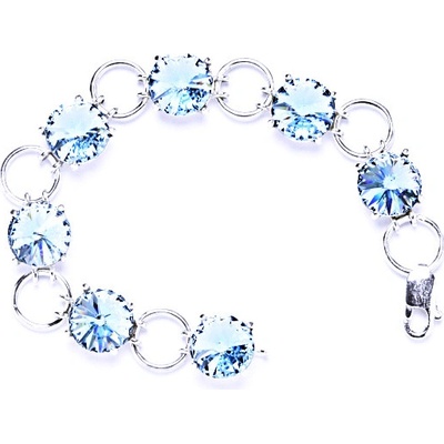 Čištín stříbrný s krystaly Swarovski Rivoli akvamarin R 1188