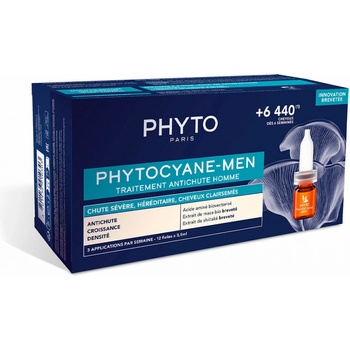 Phyto Phytocyane Men Treatment starostlivosť pre podporu rastu a proti vypadávaniu vlasov 12 x 3,5 ml