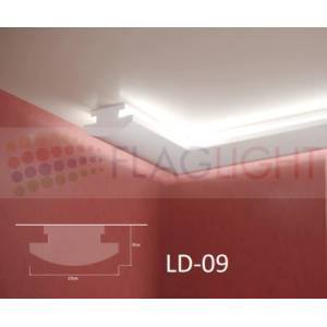  Ld-09 Декоративен профил за скрито led осветление ► 2метра (ld09)