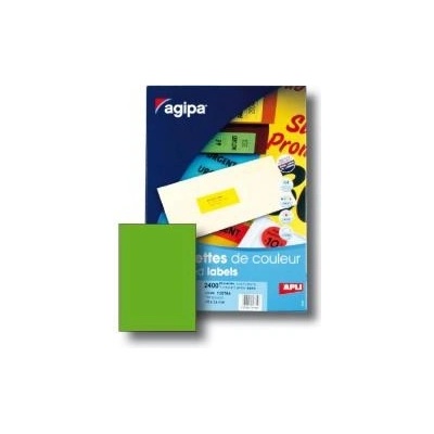 Etikety farebné 210x297mm APLI A4 100 hárkov fluo zelené