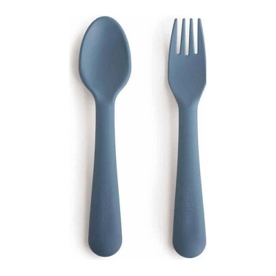 Mushie Vidlička & lyžička mushie twilight blue