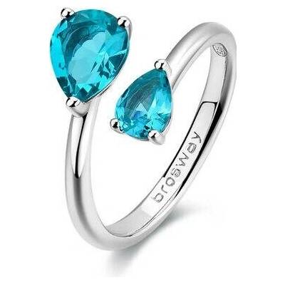 Brosway Prsten Fancy Aqua Green v kapkovém brusu Stříbro BRO FAG22A