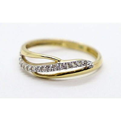 Klenoty Budín Dámský zlatý prsten se zirkony HK1251