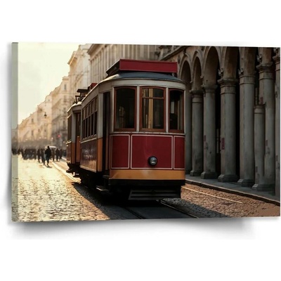 Sablio Obraz Historická červená tramvaj - 120x80 cm