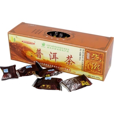 Meridian Čínský červený čaj Pu-Erh na hubnutí lisovaný v kostce 125 g