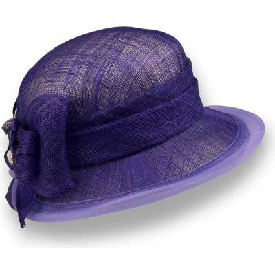 Krumlovanka Dámský elegantní společenský klobouk sinamay hat Co-13248 fialový