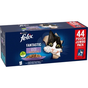 FELIX Felix Fantastic Домашна Селекция мокра храна за котки в аспик 44 x 85 г