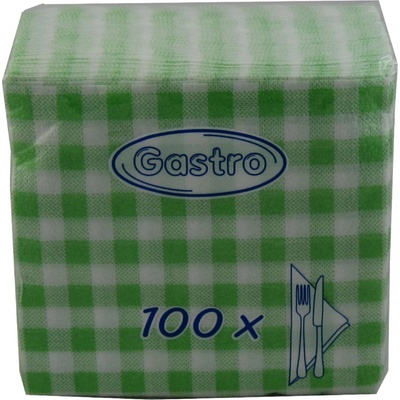 ubrousky 100ks 1V káro zelené 33x33cm