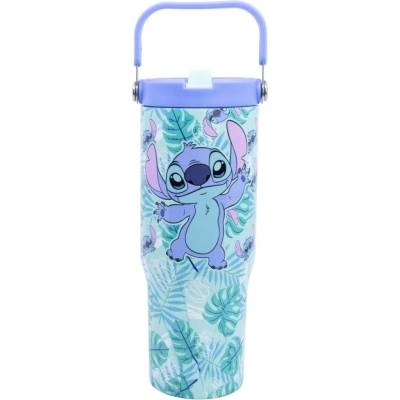 Stor termohrnek s uchem Stitch 860 ml modrý