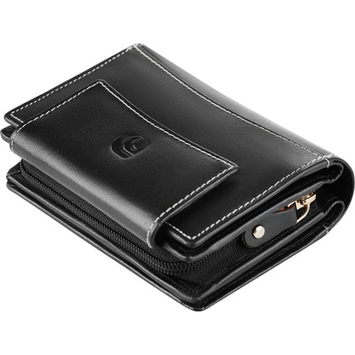 Delis Дамски портфейл Delis, Aerith PT1426, естествена кожа, черен (PT1426)