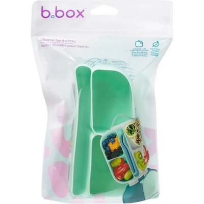 B.box Silikónový bento organizér do stredného boxu zelený