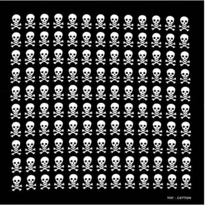 Šátek lebky Rocka Skulls Black/Wht