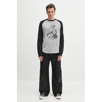 AMBUSH Памучна блуза с дълги ръкави AMBUSH Raglan L/S T-Shirt в сиво с принт 12115325 (12115325)