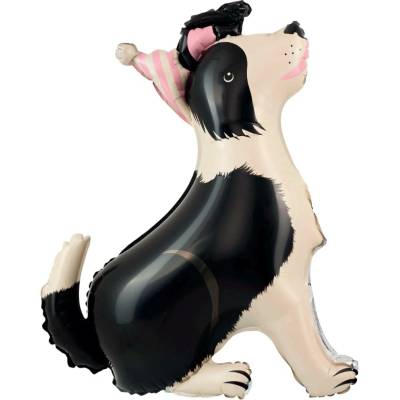 Party Fóliový stojací balón pes Border Collie s čepicí